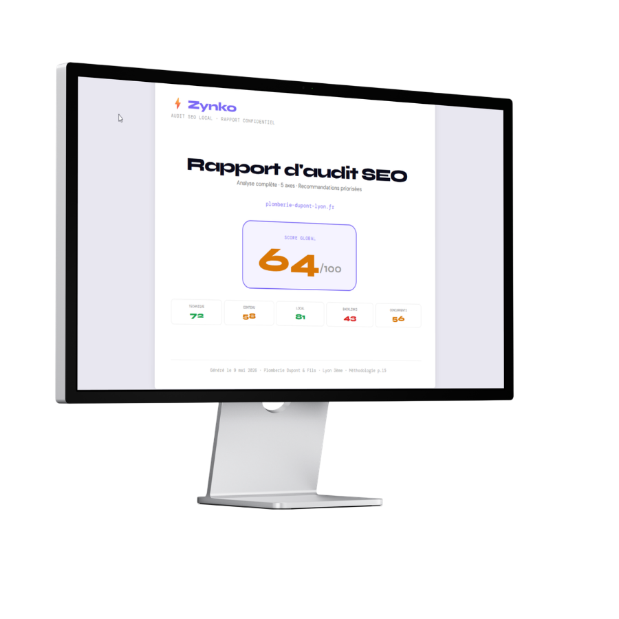 Exemple de rapport d'audit SEO ZynkoSeo